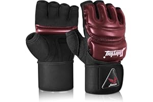 Xinluying MMA Gloves Punch Bag Training Martial Arts Sparring Grappling Kickboxing Muay Thai Boxing Gloves, Thickened Knuckle Pads，Widen The Wristband，Fingerless Rub Resistance Mitts for Men Women