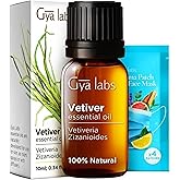 Gya Labs Calming Vetiver Essential Oil for Diffuser & Aromatherapy - Premium Vetiver Oil for Body Comfort - Vetiver Essential