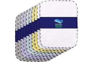 SWEET DOLPHIN Kitchen Dishcloths Dish Towels Rayon Made from Bamboo, Super Absorbent Cleaning Cloths, 7 x 9 Inch, 10 Pack, Multicolor