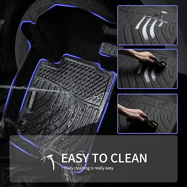 KELCSEECS ALL WEATHER FLOOR MATS & CARGO LINER SET FOR 2015 2014 2013 2012 CIVIC & CIVIC SI ONLY SEDAN (NOT COUPE) CAR MATS CARGO MAT FLOOR LINERS TRUNK MAT CIVIC TRUNK LINER