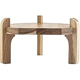 TableCraft 10757 Acacia Beverage Dispenser Stand, Wood Base for Easy Pouring, Fits BDG1000, BDG2000, BDG3000, 10090 and 10699, 10" x 5.75", Natural Finish