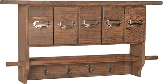 Ts Ideen Landhaus Stil Kuchenschrank Kuchenregal Wand Hange Schrank Gewurzregal In Braun Amazon De Kuche Haushalt