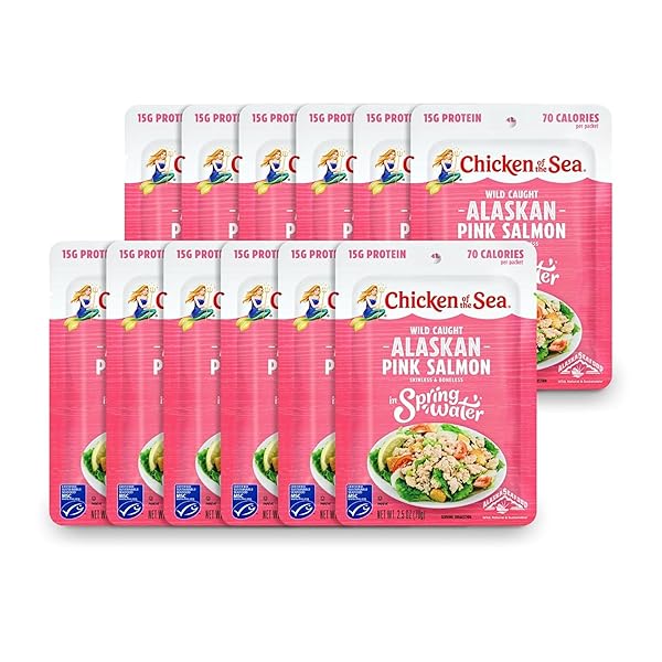 CHICKEN OF THE SEA ALASKAN PINK SALMON IN SPRING WATER, 2.5 OUNCE PACKET