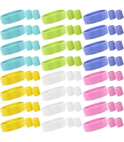 Amazon.com: Skylety 24 pcs 80s Neon Sweatbands Set, Include  display picture 1