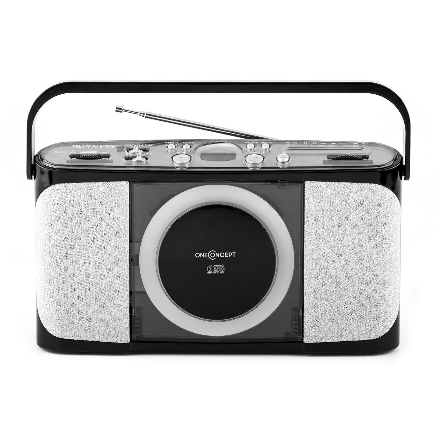 OneConcept Radio Stereo Portatile Con Lettore CD - FM, AUX, USB, SD, Altoparlanti, Telecomando, 3W - Foto 11