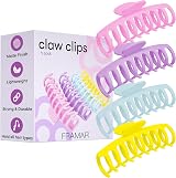 FRAMAR Large Hair Claw Clip – Extra Large, Matte Finish, 4 Color Pack