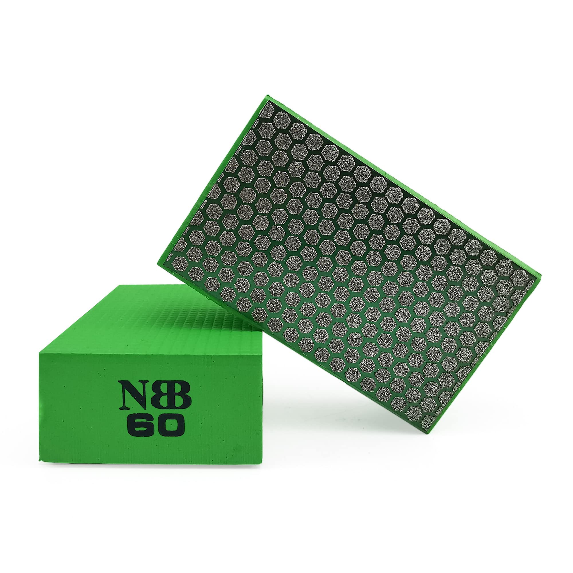 NBB Diamond Sanding/Polishing Pad Diamond Hand Buffing Pad Sanding Block with Foam Sponge Backing for Buffing and Grinding Sharp Edges and Plane of Granite Marble Stone Glass Ceramic (1, 60#H)