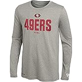 New Era NFL Men's Grids Dri-Tek Cool Heathered Grey Long Sleeve T-Shirt, Adult Football Tagless T-Shirt