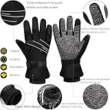 MOREOK Waterproof Windproof Winter Gloves 3M Thinsulate Touchscreen Black M view 4