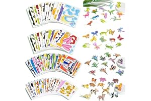ZENKLET Flowarmth Puzzle, Educational 3D Cartoon Puzzle, 3D Puzzles for Kids, Animals/Dinosaurs/Aircraft/Insects 3D Jigsaw Puzzles DIY Art Crafts Gifts for Boys & Girls (All Style(4sets 100pcs))
