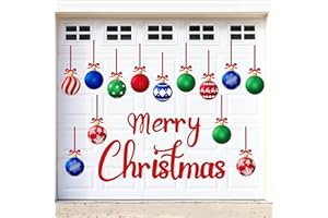 90SHINE 31PCS Christmas Garage Door Decorations Magnets - Merry Xmas Ball Holiday Refrigerator Fridge Kitchen Decor(Red, Blue, Green)