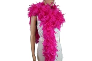 FLYDREAMFEATHERS 80 Gram 2 yards Long, Chandelle Feather Boa 10 Color, Great for Party, Wedding, Halloween Costume, Christmas Tree Decoration