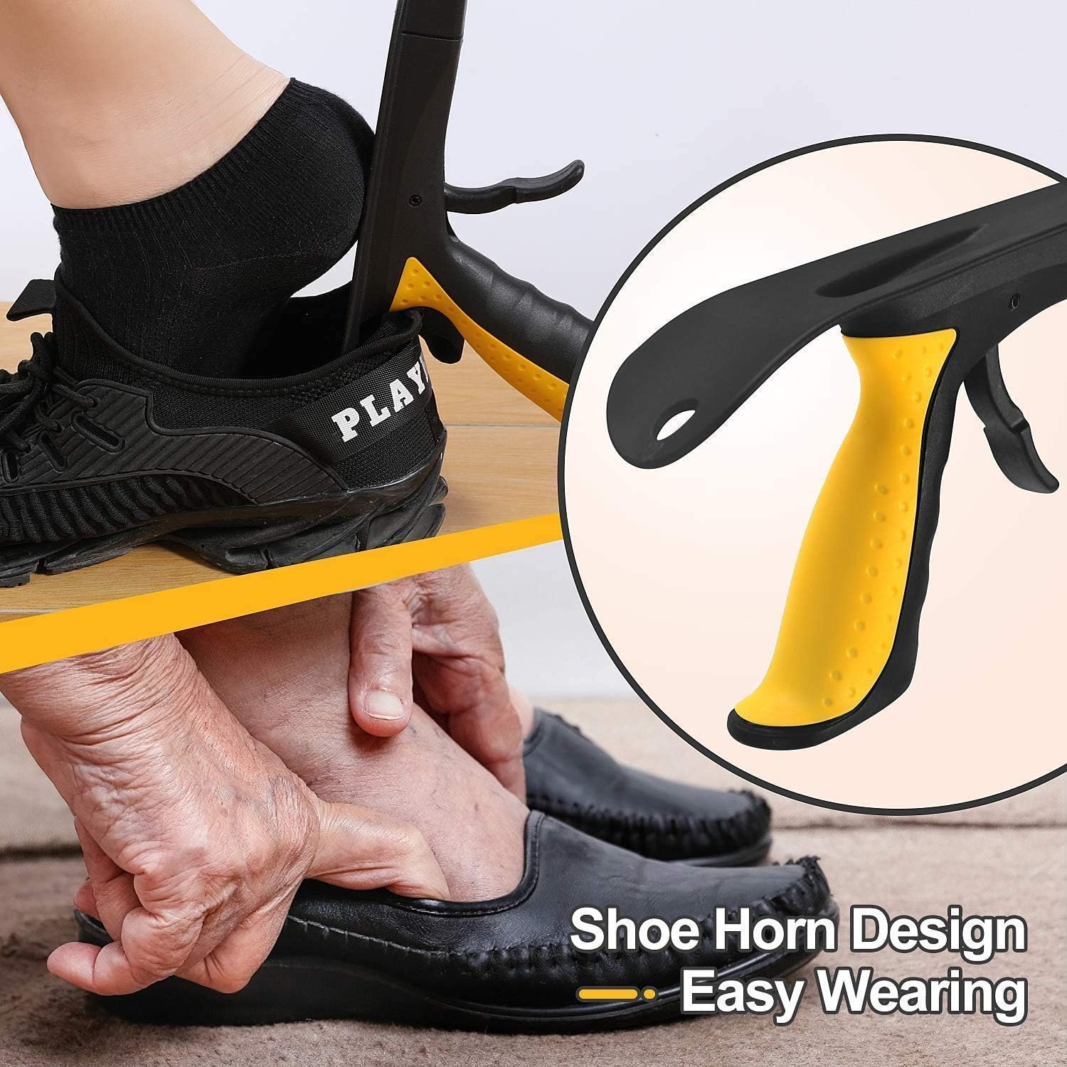 Jellas 2-Pack 32 Inch Grabber Reacher Tool with Shoehorn, 90° Rotating Head Grabber Tool for Elderly, Outdoor and Indoor Trash Picker Grabber(Yellow): Health & Personal Care