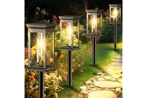 NIOWS Solar Pathway Lights Outdoor Waterproof – 8 Pack Bright Solar Powered Garden Lights with Auto On/Off, IP65 LED Landscape Lighting for Walkway Patio Lawn Yard Decor