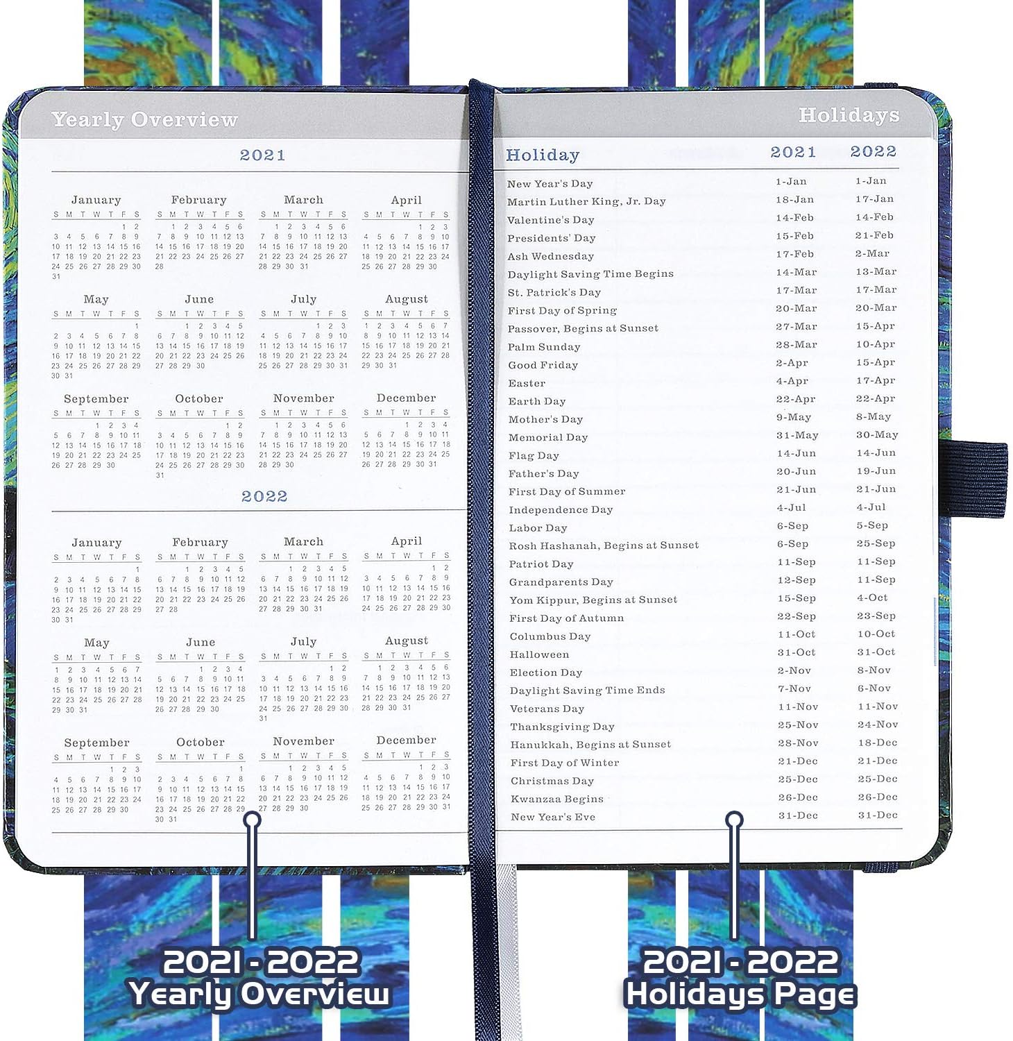 2021 Pocket Planner/Calendar - Weekly & Monthly Pocket Planner, Jan - Dec 2021, 6.3''×3.8'', Agenda Planner and Schedule Organizer with Pen Holder : Office Products