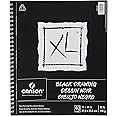 Canson XL Series Drawing Paper, Black, Wirebound Pad, 11x14 inches, 40 Sheets (92lb/150g) - Artist Paper for Adults and Students - Colored Pencil, Ink, Pastel, Marker