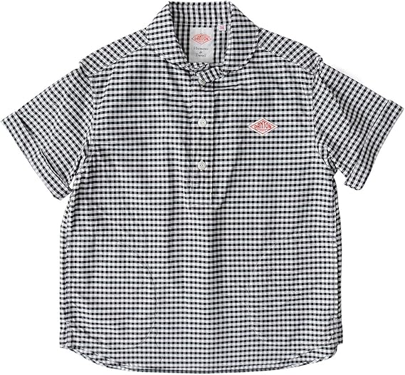 Amazon Co Jp ダントン Danton ギンガムチェック ラウンドカラープルオーバー 半袖シャツ レディース 春夏 Jd 3565trd 36 M Black Gingham 服 ファッション小物