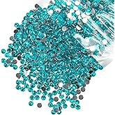 qiipii 3000PCS 4mm Blue Zircon Resin Crystal Rhinestones for Crafting Flatback Rhinestones Bulk SS16 Non-Hotfix Teal Blue Stones Diamonds Crystals Gems for Nails Face Mugs Tumblers Bottles DIY Crafts