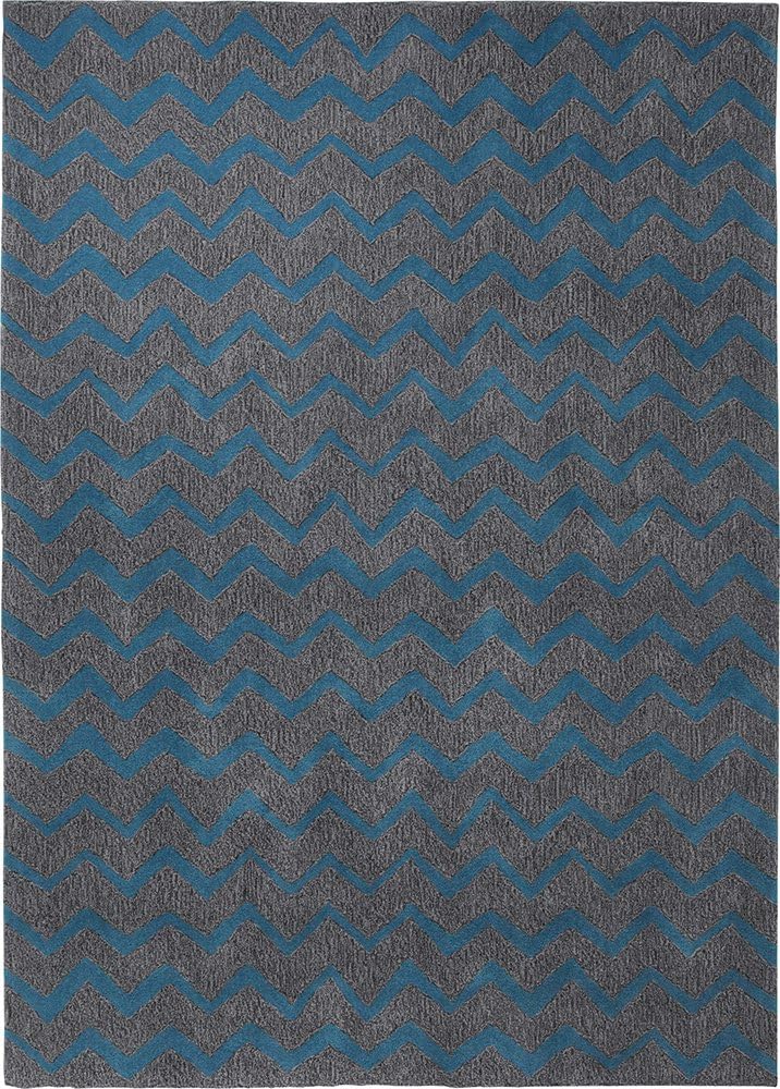 ESPRIT Brands Set in Timeless Rug Zig Zag Design Kalahari, Grey/Blue, 170 x 240 cm