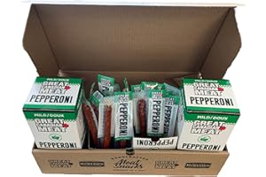 Mild Pepperoni Sticks Bulk Box, 72 x 22g Caddies by Great Canadian Meat, Meat Stick Snacks, Bulk Pepperoni Sticks Box For Car