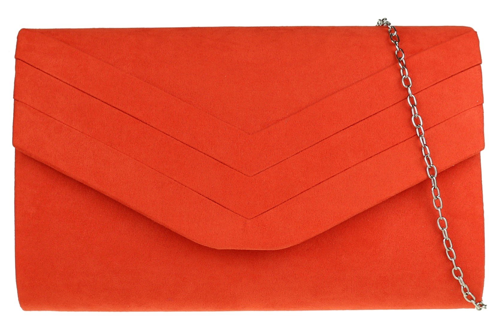 Girly Handbags Plain Clutch Bag - Scarlet