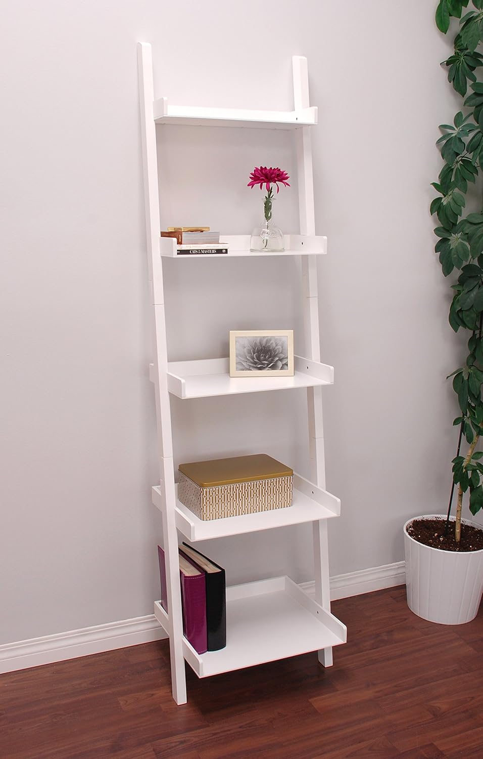 kieragrace Providence Hadfield Leaning Shelf - White, 18" by 66": Home & Kitchen