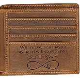 kullder Engraved Wallets for Men Leather Wallet Mens Personalized Gifts for Husband from Wife Custom Wallet Rfid for Man Love Boyfriend Gift Birthday Anniversary Christmas gift for Him