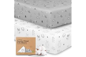 KeaBabies 2-Pack Organic Crib Sheets for Boys, Girls - Fitted Crib Mattress Sheet Neutral, Breathable Jersey Cotton Cover for