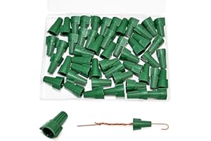 Professional Winged Ground Wire Connector Nuts with Hole by Dirvcp - 50-Pack of UL Listed Spring Loaded Wire Nuts for Safe Electrical Connections