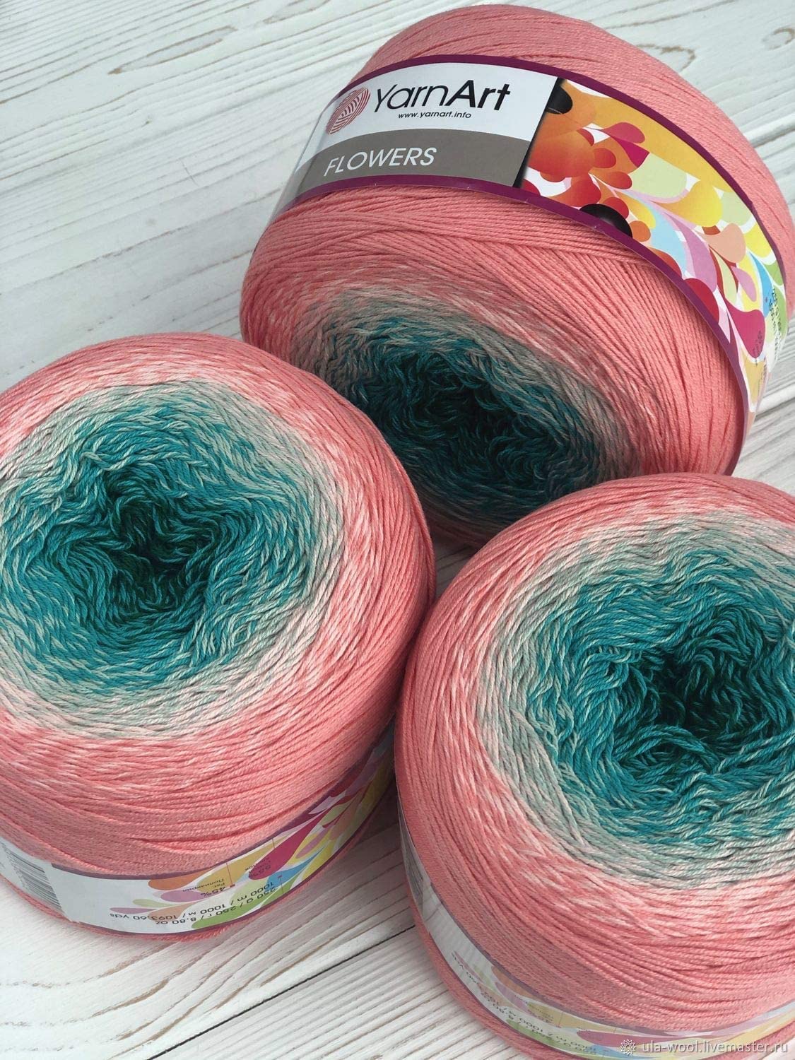 Yarn Art Flowers Yarn 55% Cotton 45% Acrylic 250gr 1094yds Multicolor Cotton Yarn Rainbow Crochet Yarn Spring Summer 2 Sport Yarn (292)