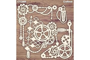 CrafTreat Décorations en aggloméré steampunk pour la fabrication de cartes et le scrapbooking – Ampoules steampunk – Taille :