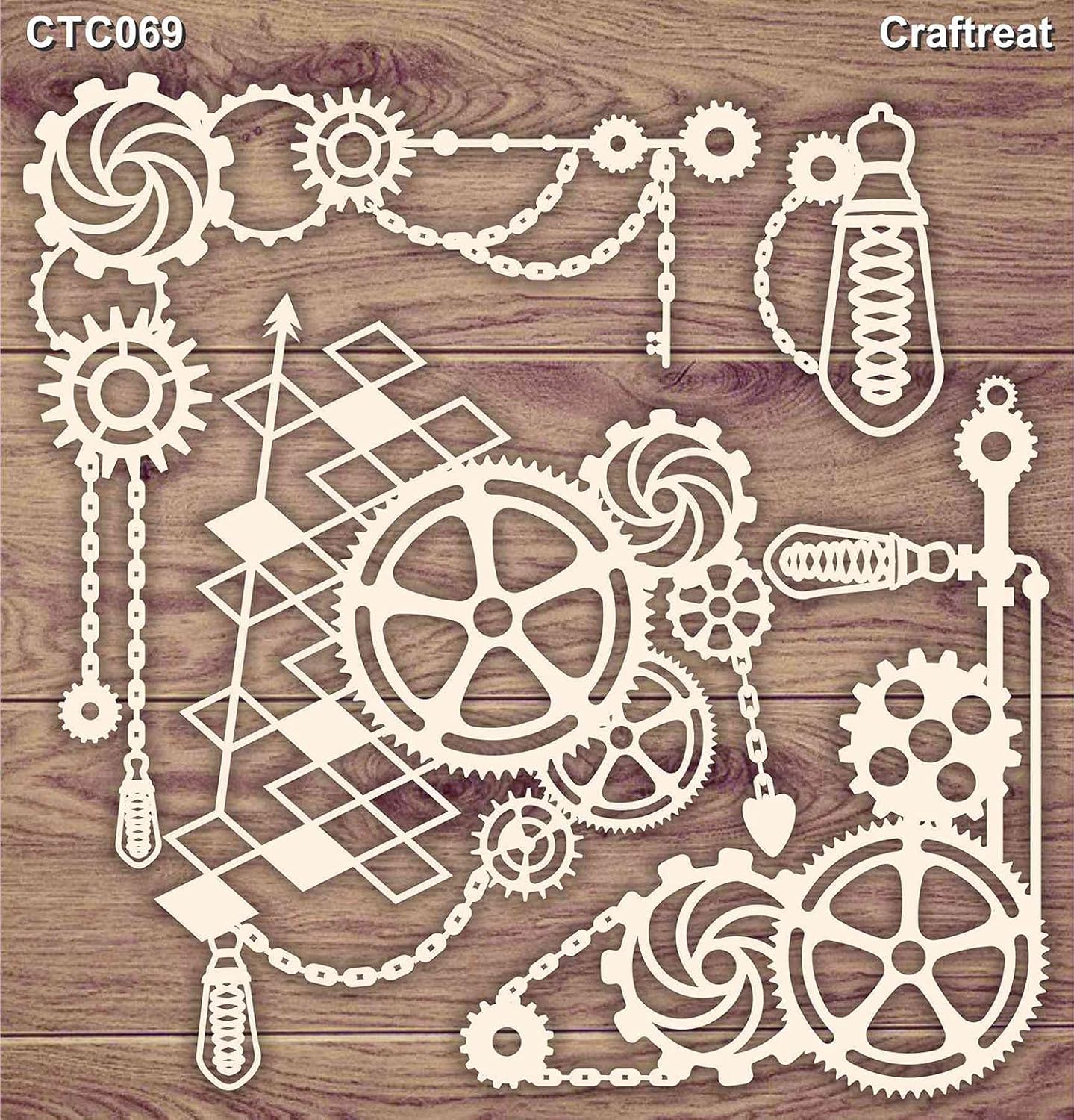 CrafTreat Steampunk Chipboard Embellishments for Card Making and
