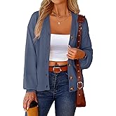 Anbech Womens Cardigan Sweater Lightweight 2026 Long Sleeve V Neck Button-Down Crochet Cardigans