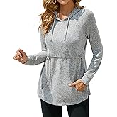 Sosolism Women's Maternity Nursing Tops Long Sleeve Breastfeeding Hoodie