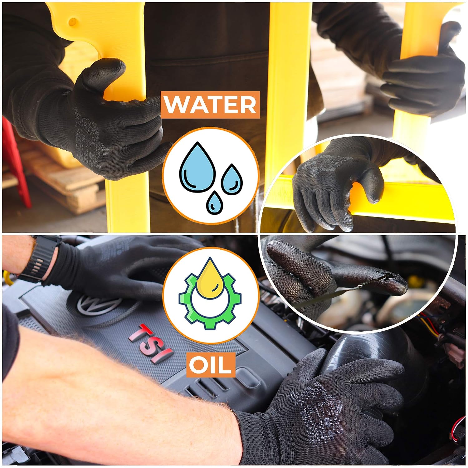 Mechanic Work Safety Gloves with Anti-Slip Grip, Amazing Dexterity perfect for Gardening Warehouse, Working, Construction - Image 5