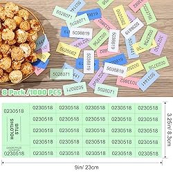 Kosiz 1000 Sheets 25 Bid Raffle Ticket Numbers