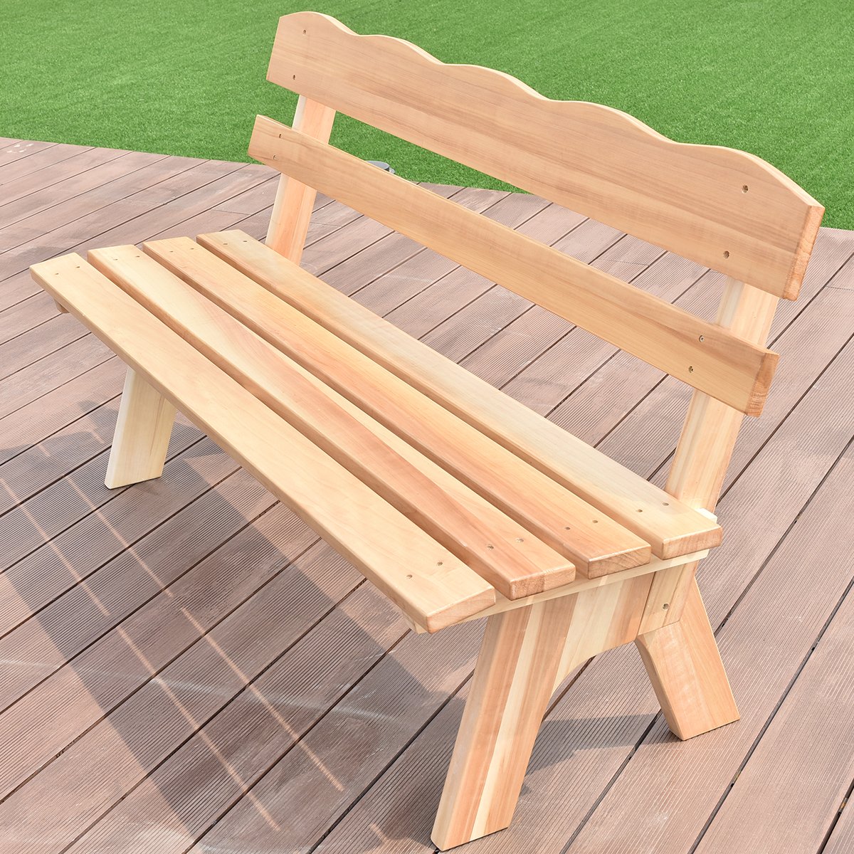 Patio Furniture Accessories Brown Giantex Wooden Garden Bench Chair Wood Frame Outdoor Yard Deck Furniture 5 Ft 3 Seats Patio