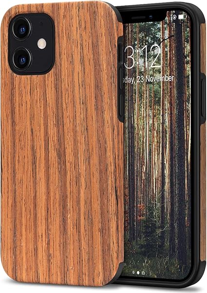 Amazon Co Jp Tendlin Iphone 12 Mini ケース 天然木層とtpu 耐衝撃 カバー 薄型 軽量 ワイヤレス充電対応 アイフォン12 Mini 紫檀 家電 カメラ