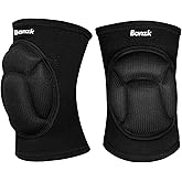 Banzk Protective Knee Pads, Thick Sponge Anti-slip,Women's/Men's Knee Pads for Volleyball, Rock Climbing, Cycling, Dancing, Gardening, Gardening, Flooring, House Cleaning, Construction Work with Thick EVA Foam Liner Black L