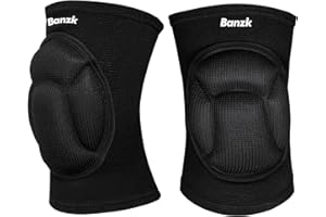 Banzk Protective Knee Pads, Thick Sponge Anti-slip,Women's/Men's Knee Pads for Volleyball, Rock Climbing, Cycling, Dancing, Gardening, Gardening, Flooring, House Cleaning, Construction Work with Thick EVA Foam Liner Black L