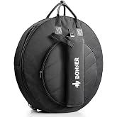 Donner Cymbal Bag with Drumstick Bag, Cymbal Backpack with Handle and Hideable Dual Shoulder Straps, Holds 6 Cymbals and 6 Drum Sticks, Fits Ride up to 24 Inch