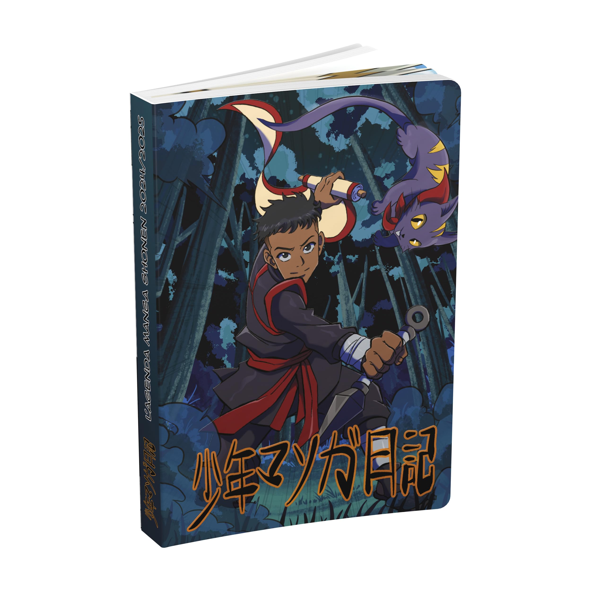 Manga 2023-2024 Academic Diary, 12 x 17 cm, Semi-Rigid Cover, Round Corners with Editorial Content