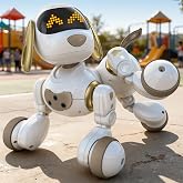 Ruko 18011 Smart Robot Dog, Interactive Puppy Pet with 30 LED Expressions | Programmable Robot Toy, 2.4GHz Remote &amp; Gesture Control, Touch Sensor, with Realistic Barks, Birthday Gift for Kids Age 3+