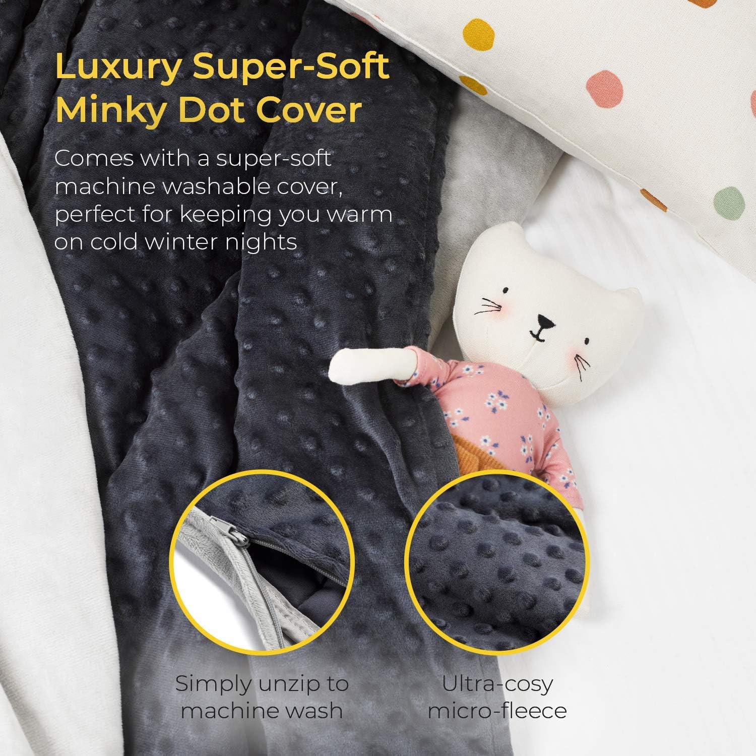 Cosi Home Luxury Weighted Blanket Suitable, 3.2kg with Ultra-Soft Washable Cotton Cover - Image 3
