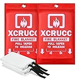 XCRUCC Heavy Duty Emergency Fire Blanket - 2 Pack