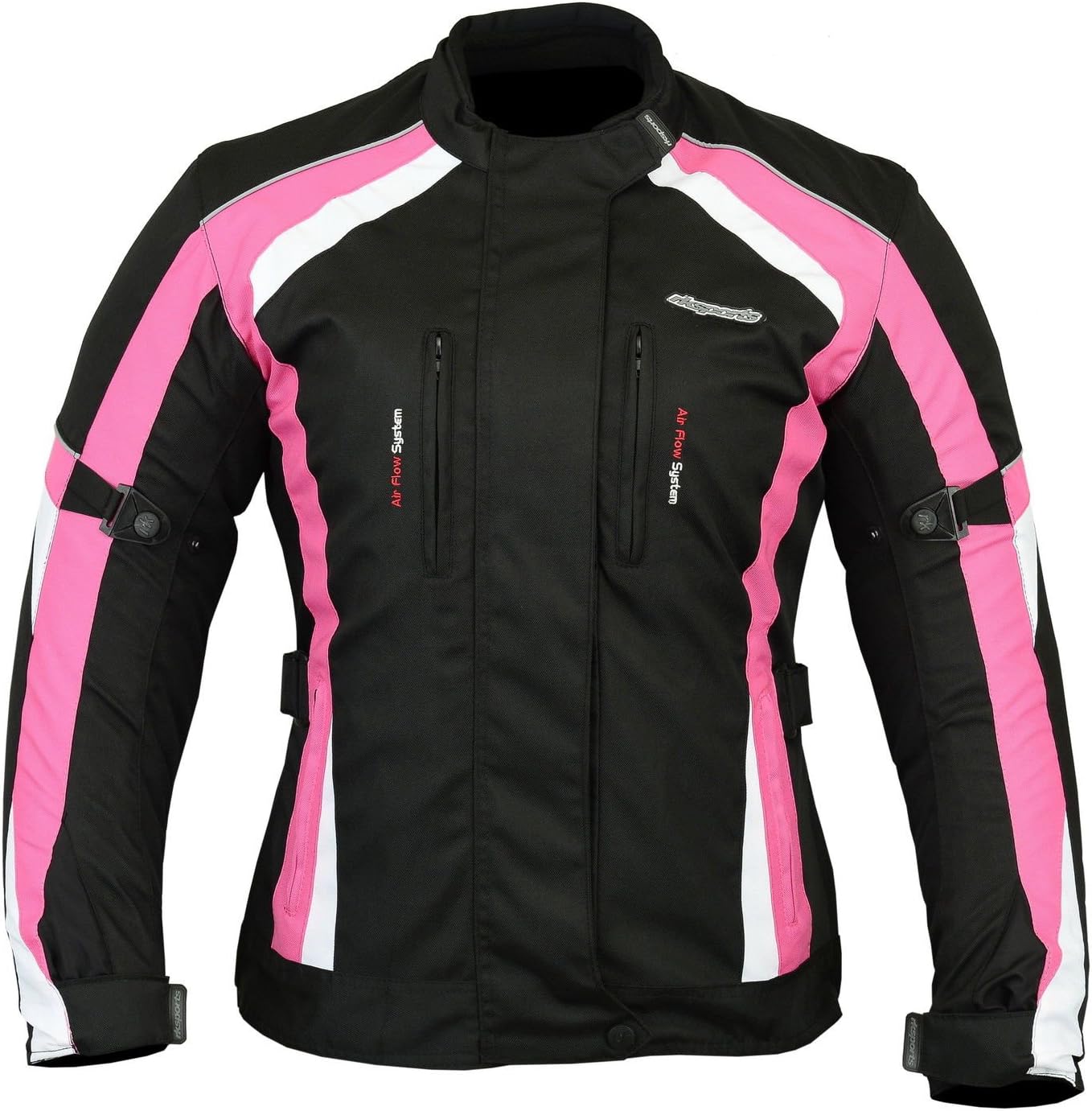 RKSports 747 Ladies Waterproof Textile Motorcycle Motorbike Pink Grey Purple Hi-Vis Jacket