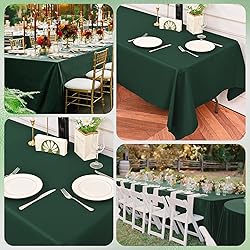10 Pack Hunter Green Tablecloths for 6ft Rectangle