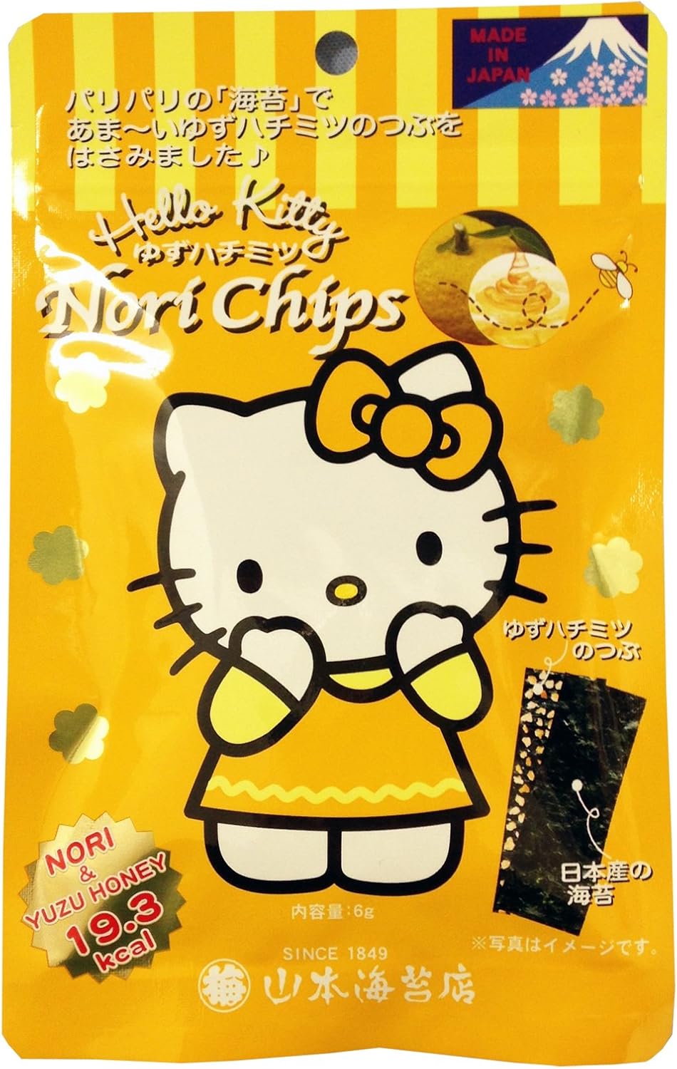 Amazon 山本海苔店 Hellokitty のりチップスゆずはちみつ味 6ｇ袋入 山本海苔店 焼きのり 通販