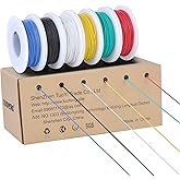 TUOFENG 30 AWG Wire,30 Gauge Silicone Wire 6 Colors 66ft/20m Each Spool,60V Flexible Electrical Wire with Tinned Copper, Hook up Wires for Breadboard/DIY/Battery