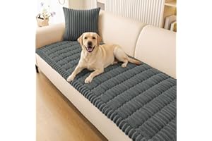 smiry Couch Cover for Dogs Washable, Non Slip Fuzzy Pet Couch Covers for 3 Cushion Sofa Pet Friendly, Thick Soft Sofa Slipcov